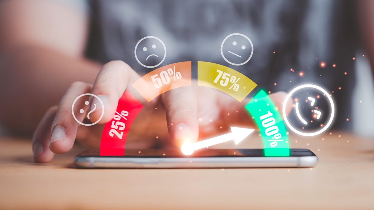 Arte de Score de satisfação